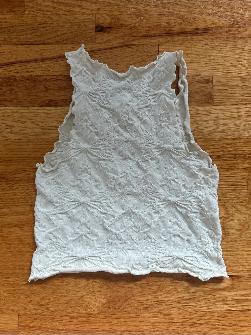 Intimately by Free People Lace-Textured White Women's Tank Top - Picture 2 of 3